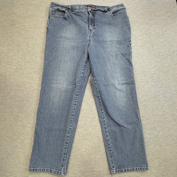 Gloria Vanderbilt Womens Amanda Jeans 18W Average Blue Straight Leg Pockets - Picture 1 of 14